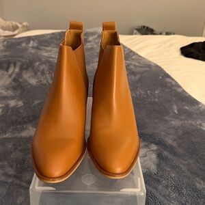 Everlane The Heel Ankle Boot - Cognac Leather